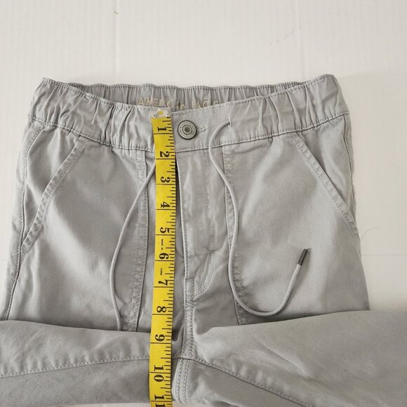 American Eagle Sz 6 Long Women Gray Jogger Pants  Elastic Waist Cotton Blend - Picture 9 of 12